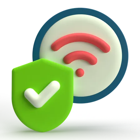 Segurança wi-fi  3D Icon