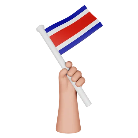 Mão segurando a bandeira da costa rica  3D Icon