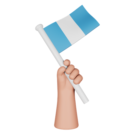 Mão segurando a bandeira da guatemala  3D Icon