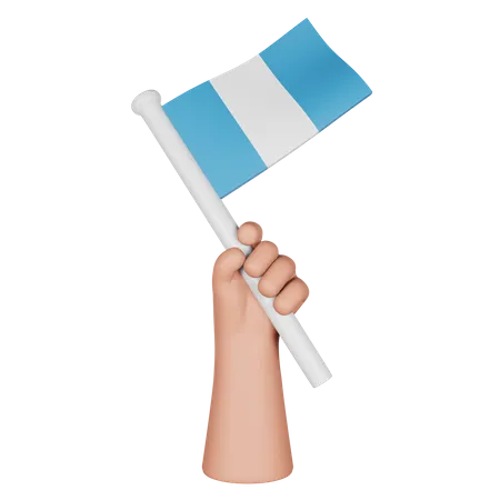 Mão segurando a bandeira da guatemala  3D Icon