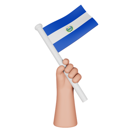 Mão segurando a bandeira de el salvador  3D Icon