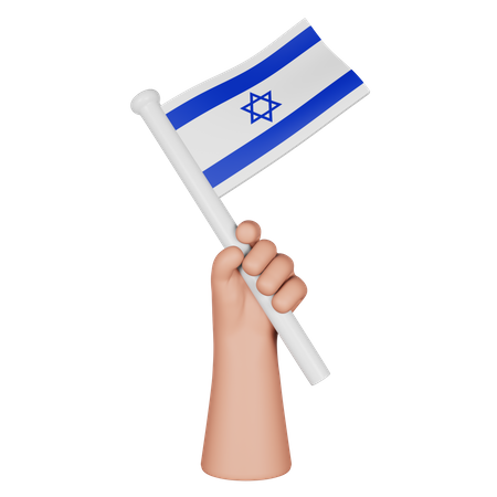 Mão segurando a bandeira de Israel  3D Icon