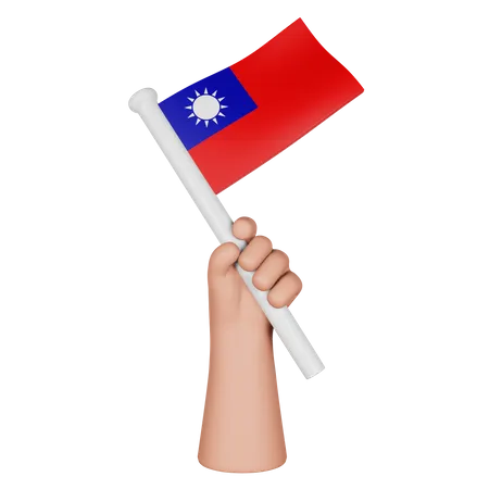 Mão segurando a bandeira de Taiwan  3D Icon