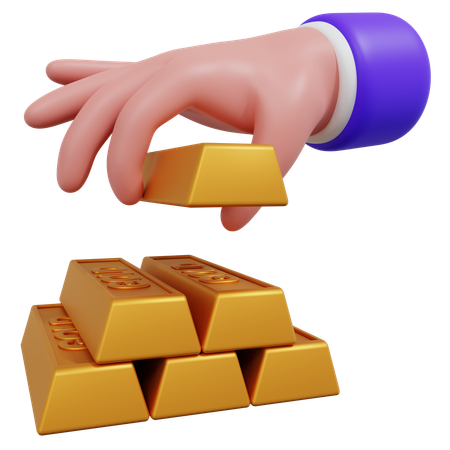 Mão segurando ouro  3D Icon