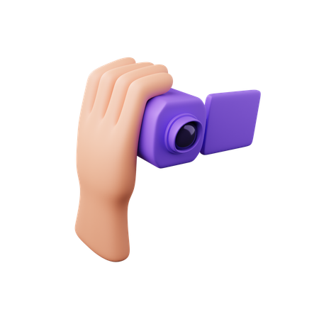 Mão segurando uma câmera acessível  3D Icon