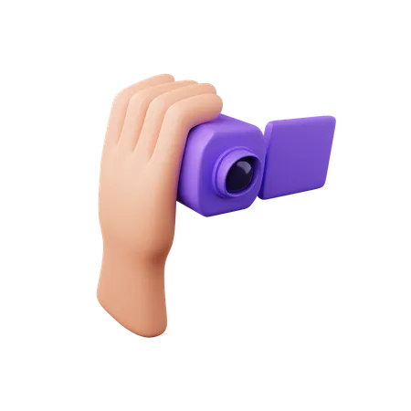 Mão segurando uma câmera acessível  3D Icon