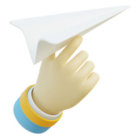 Segurando avião de papel  3D Icon