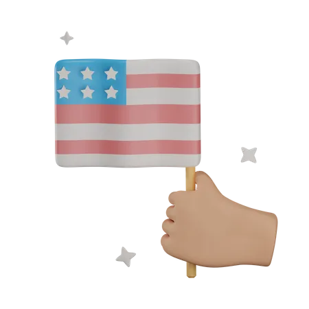 Bandeira 3 D Dos EUA Com Ilustracao Manual Com Fundo Transparente 3D Illustration