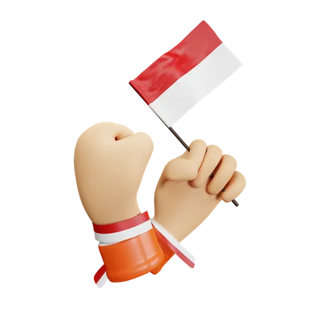 Dia Da Independencia Da Indonesia Com Gesto De Mao 3 D 3D Icon