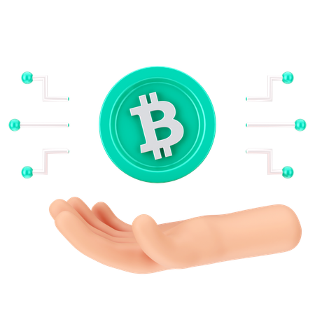 Segurando bitcoin  3D Icon