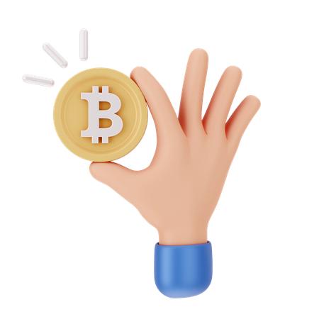 Segurando bitcoin  3D Icon