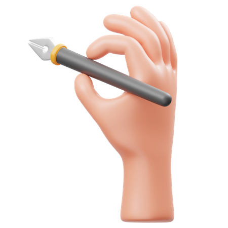 Segurando a caneta, gesto com a mão  3D Icon