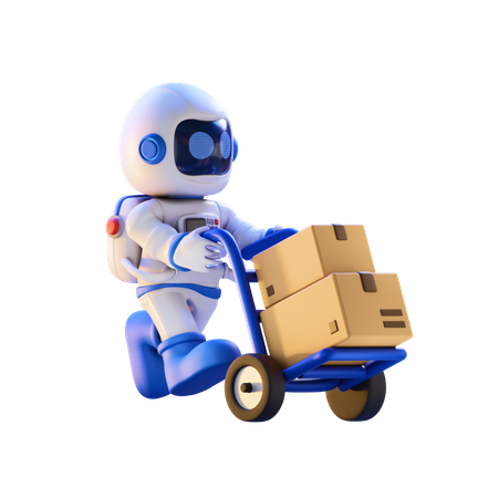 Segurando carrinho de logística  3D Illustration