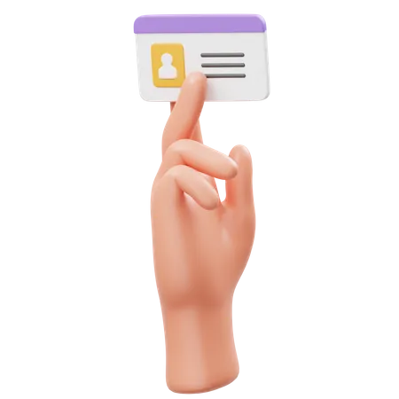 Segurando o gesto com a mão do cartão de identificação  3D Icon