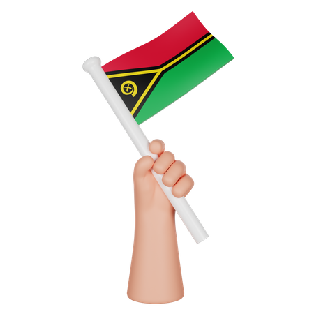 Mão segurando uma bandeira de vanuatu  3D Icon