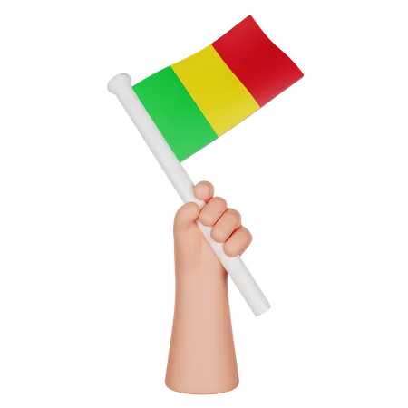 Mão segurando uma bandeira do mali  3D Icon