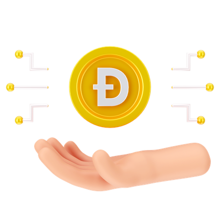 Segurando dogecoin  3D Icon