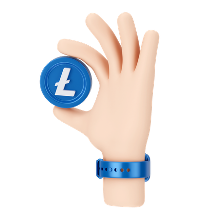 Segurando linecoin  3D Icon