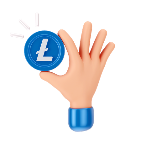 Segurando linecoin  3D Icon