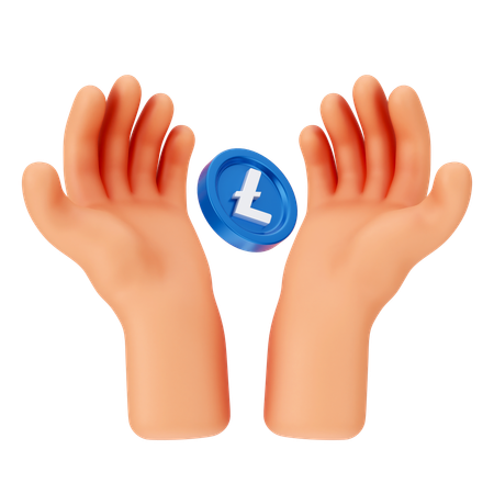 Segurando linecoin  3D Icon