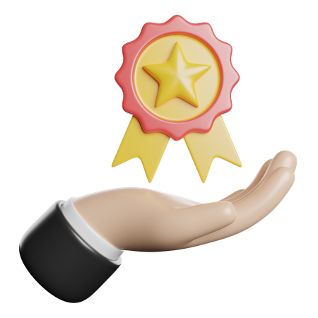 Segurando a medalha estrela  3D Icon