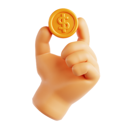 Segurando moeda  3D Icon