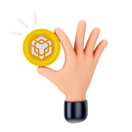 Segurando moeda binance  3D Icon