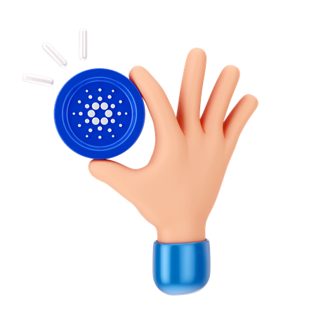 Segurando moeda cardano  3D Icon