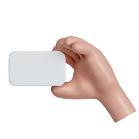 Mão segurando um cartão vazio  3D Icon