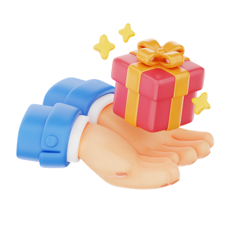 Segurando o gesto de mão de presente  3D Icon