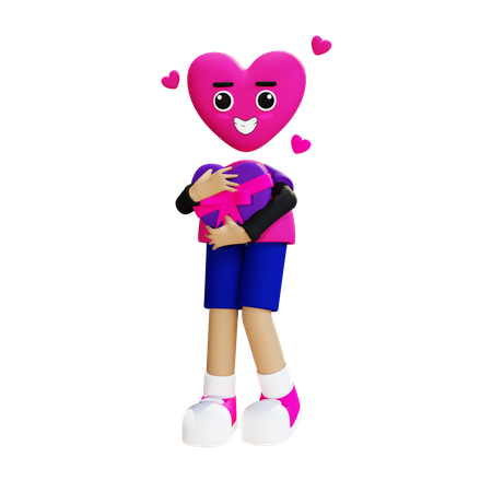 Segurando o presente do dia dos namorados  3D Icon