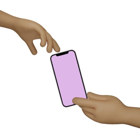 Mão segurando um smartphone para publicidade  3D Illustration