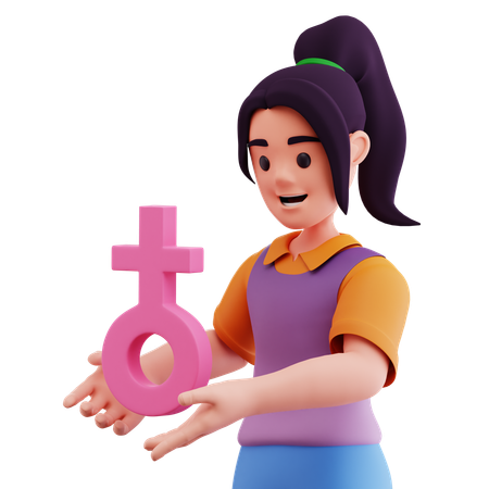 Segurando o sinal feminino  3D Icon