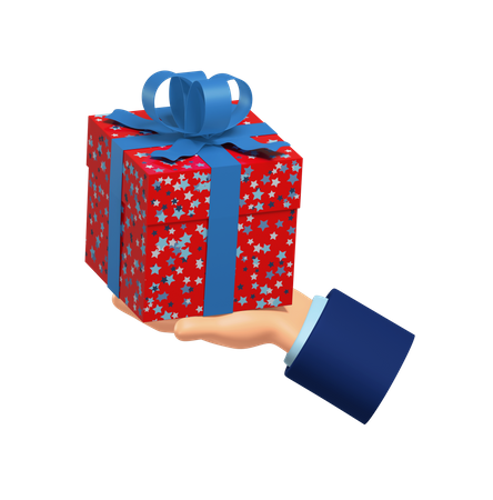 Segurando uma caixa de presente  3D Icon