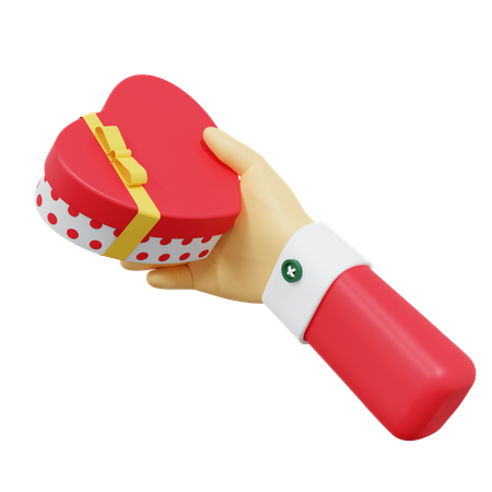 Segurando uma caixa de presente de amor  3D Icon