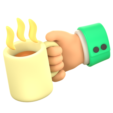 Segure o gesto da mão do café  3D Icon