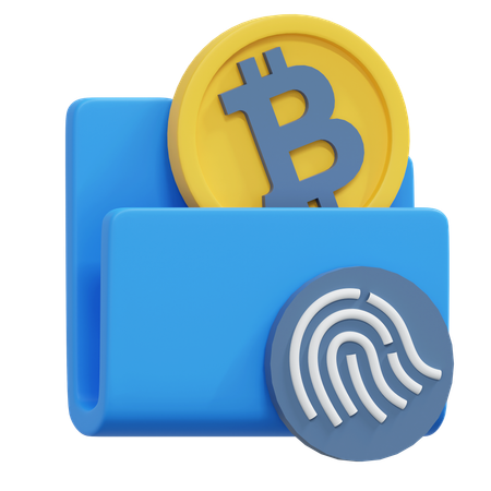 Seguridad biométrica bitcoin  3D Icon