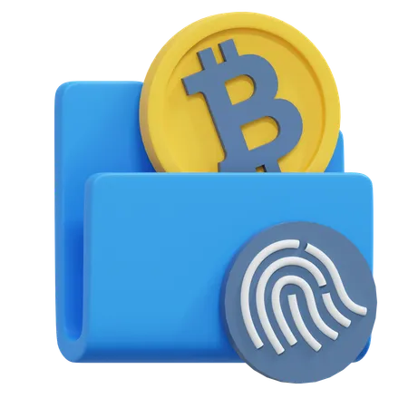 Seguridad biométrica bitcoin  3D Icon