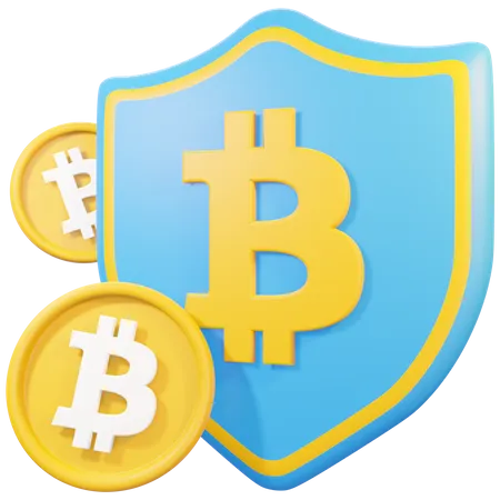 Seguridad bitcoin  3D Illustration