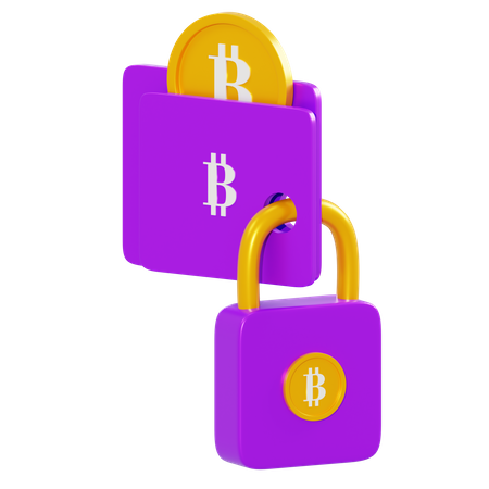 Seguridad bitcoin  3D Illustration