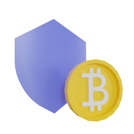 Seguridad bitcoin  3D Illustration