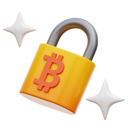 Seguridad bitcoin  3D Illustration