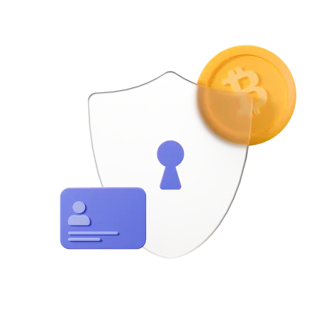 Seguridad bitcoin  3D Illustration