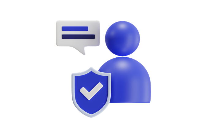 Chat personal de seguridad  3D Icon