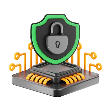 Seguridad de chips  3D Icon