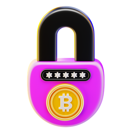 Seguridad bitcoin  3D Icon