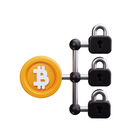 Seguridad bitcoin  3D Icon