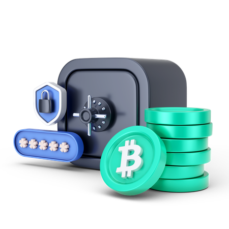 Seguridad bitcoin  3D Icon