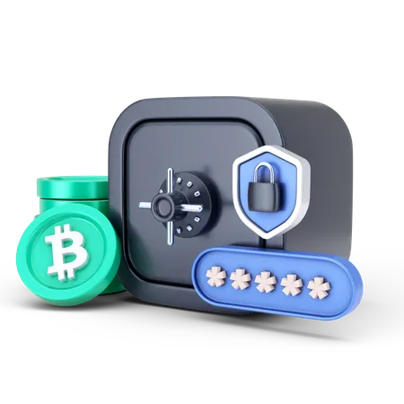 Seguridad bitcoin  3D Icon