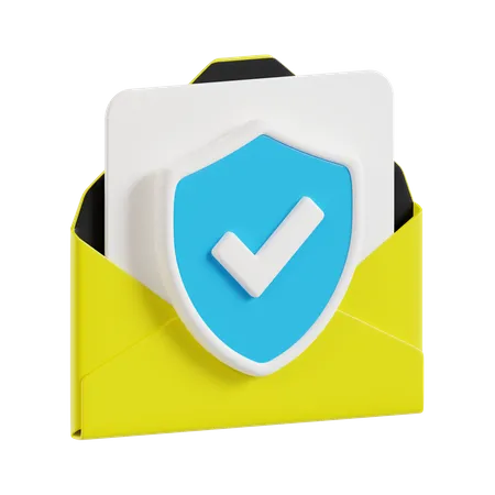 Seguridad del correo  3D Icon